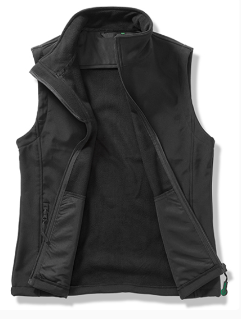 RT232F_Softshell Bodywarmer_Women_Black_Front1 | fil - magic Stickerei Berther