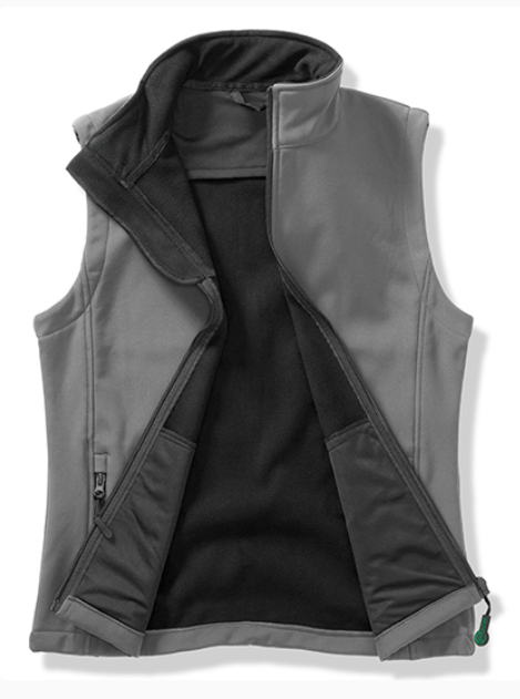 RT232F_Softshell Bodywarmer_Women_Charcoal_Front1 | fil - magic Stickerei Berther