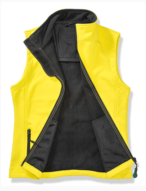 RT232F_Softshell Bodywarmer_Women_Yellow_Front1 | fil - magic Stickerei Berther