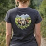 Damen T-Shirt – Grösse L | Kuh Edition (Dunkelgrau)