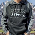Herren Hoodie – Grösse M | Alpaufzug Edition (Grau-Melange)
