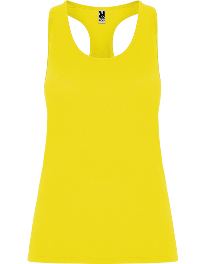RY6656_Yellow | fil - magic Stickerei Berther Bright yellow sleeveless tank top with a racerback.